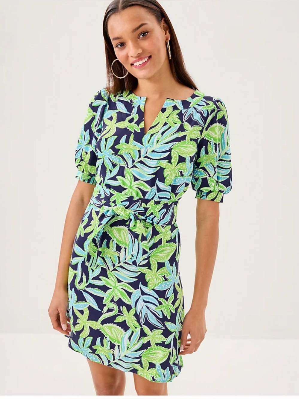 Lilly Pulitzer Olivine Sapphire Pool Tropical Tango Pull Over Dress Size 16